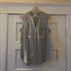 Pinstripe cotton tank top